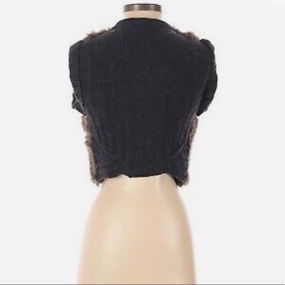 Juicy Couture small wool & fur tie front vest - Picture 5 of 5